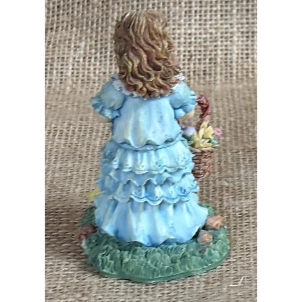 Vintage K’s Collection Gardening Girl with Duck Chick Resin Figurine Cottagecore
